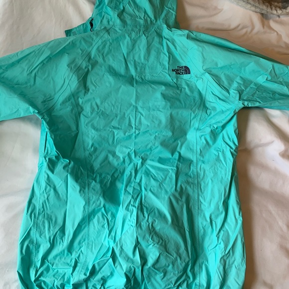 North Face Womens Teal Blue Waterproof Windbreaker - Picture 3 of 4